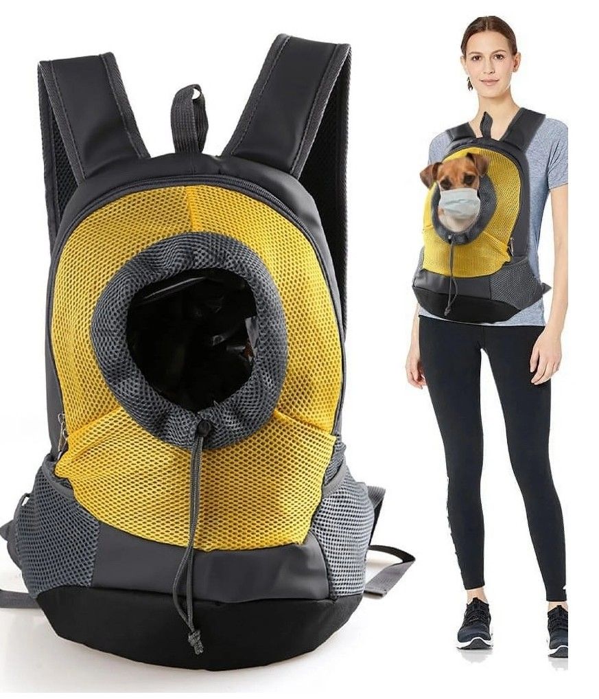 Pet Backpack Carrier Adjustable Padded Shoulder Straps Mesh Breathable Hands Free Travel Bag