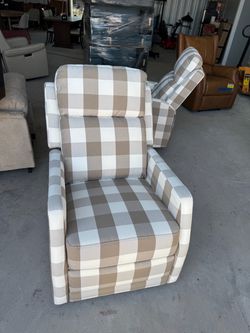 Buffalo Check Upholstered Recliner Chair