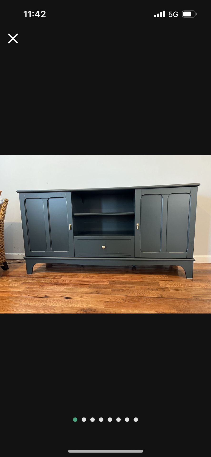 BRAND NEW TV Media Console Stand Ikea Lommarp Dark Blue Green Vintage