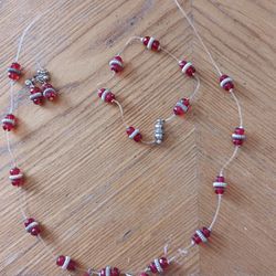 Red Angel Jewelry Set Comes With Earrings Bracelet And Necklace