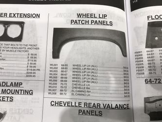 1964-65 El Camino Or Chevelle Wheel Lip Patches