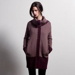 Anthropologie Left on Houston Long full zip cardigan  Gray & Cream Small 