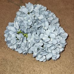 4 Blue Hydrangea Stems 