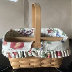 Longaberger Utensil Basket With Wooden Divider 