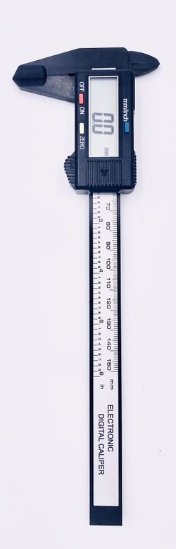 Digital Caliper Carbon Fiber Composite Vernier 6 inch 150mm This Digital Caliper has been developed from an extra strong Carbon Fiber Composite that