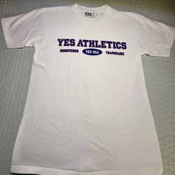 Yes Athletics - Vintage 1990’s - Men’s T-shirt, Size Large, White, 100% Cotton
