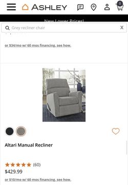 Grey Recliner In Great Condition