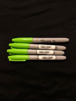 Lime green permanent markers by Sharpie