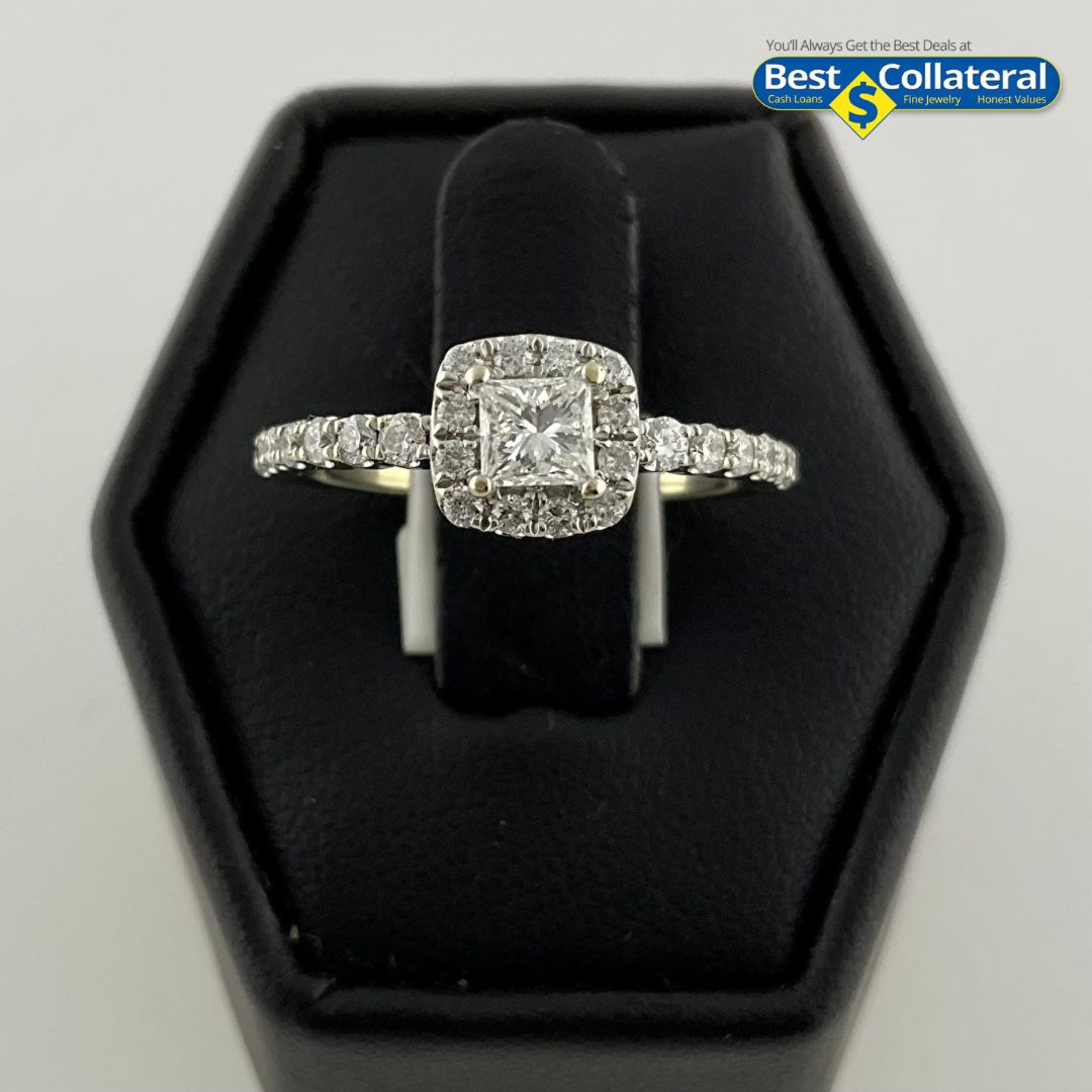 Ladies Diamond Engagement Ring In 14k White Gold 