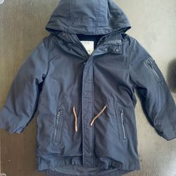 Zara Kids Black Parka w/ Removal Lining Unisex Size 8