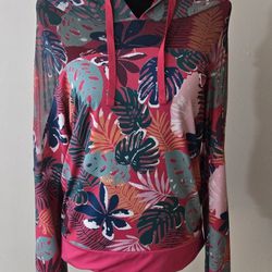 Guess Floral Athletic Hooded Pullover Jacket Medium