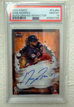 2024 Topps Finest Jose Ramirez Auto Orange Refractor PSA 10