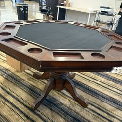 Solid Wood Poker Table w/ Cup Holders – 8 Player Casino Style  (Alternative if you want more attention) Heavy Solid Wood Poker Table – 8 Player w/ Cup
