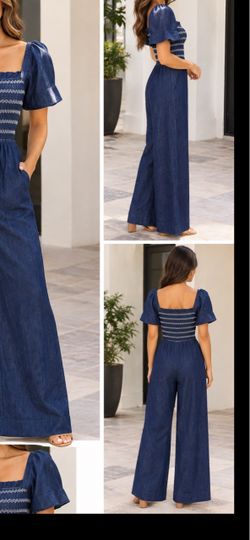 Draper James smocked  jumpsuit