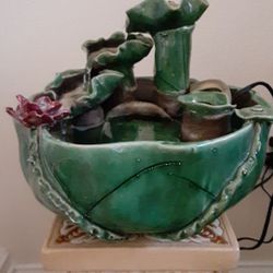 ORIENTAL DECOR A LOTUS THREE STEP WATER FOUNTAIN