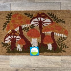 New Farmhouse Cottage Mushrooms Coir Outdoor Mat 