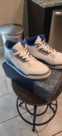 Air Jordan 3 White Blue Cement Sneakers