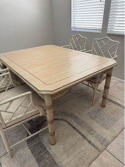 White wood dining table