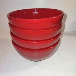 Waechtersbach Germany Red 6" Soup Cereal Bowl SET OF 4