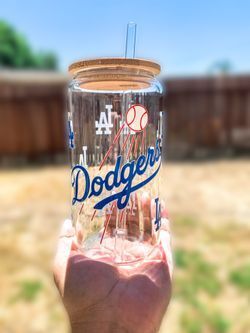 Dodgers Baseball Glass Cup