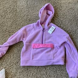 Girls Fleece Hoodie With Pocket  New With Tags 7/8