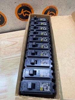 Square D type HOM breakers singles and dobles 15 amp up to 125 amp