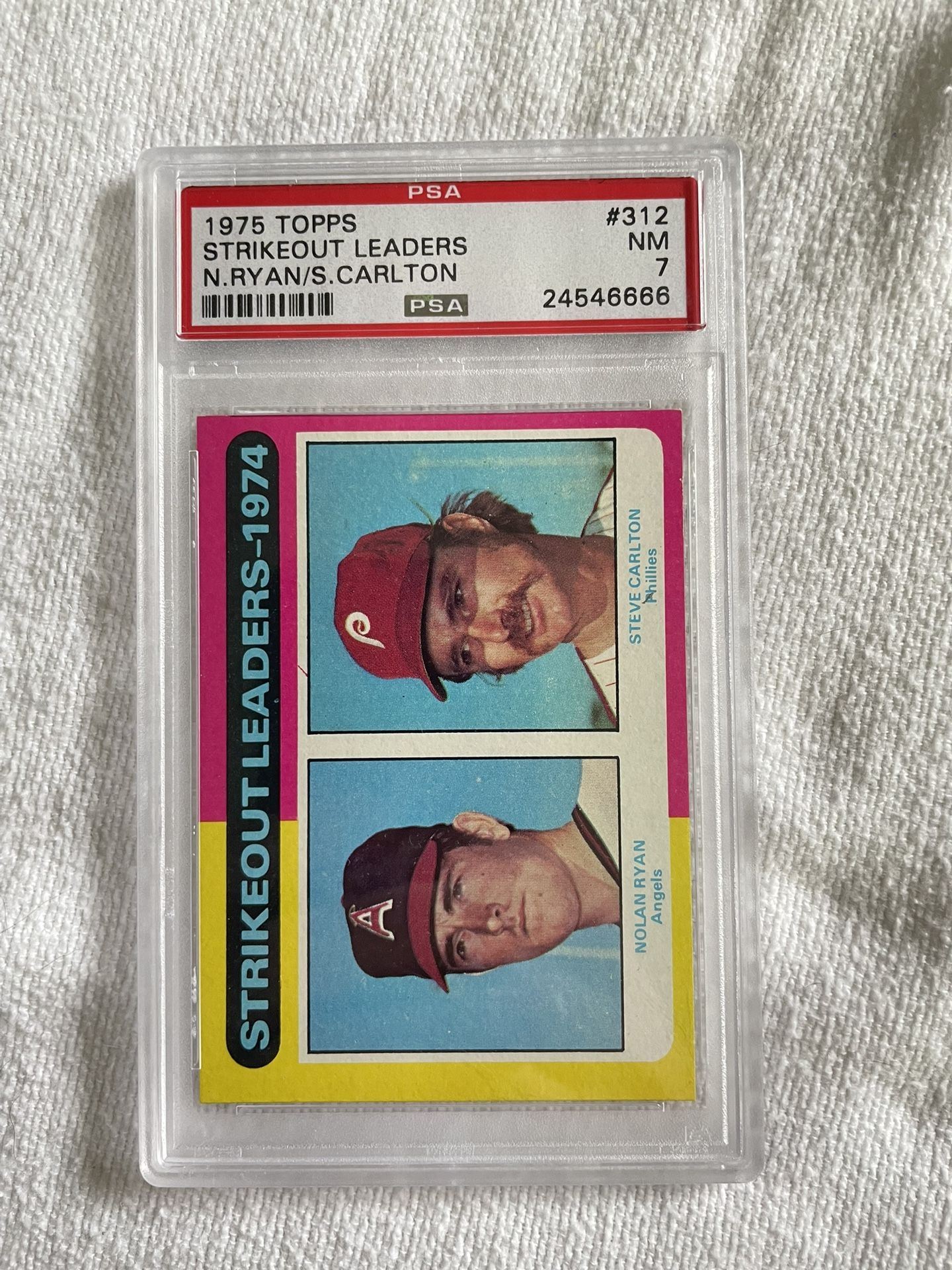 1975 Topps Strikeout Leaders #312 (PSA 7)