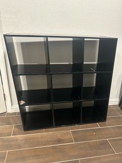 Black 9-Cube Storage Shelf Unit