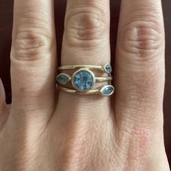 Blue Topaz And Silver Ring 