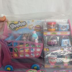 Brand New Still Sealed Shopkins Small Mart Shopping Cart With Mini Packs, Collectible And Fun Toy! 
