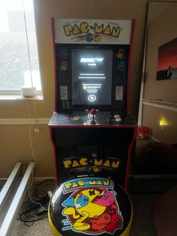 Arcade1Up Pac-Man Arcade Cabinet with Stool