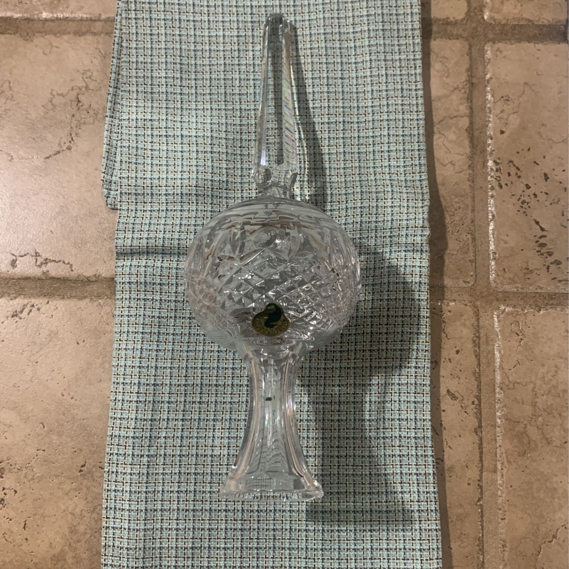Waterford Crystal Ireland Christmas Tree Topper Ornament "Clarendon" 10.5"