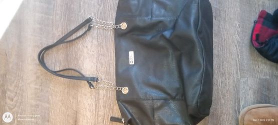 Authentic Stone Mountain Black Leather Bag 