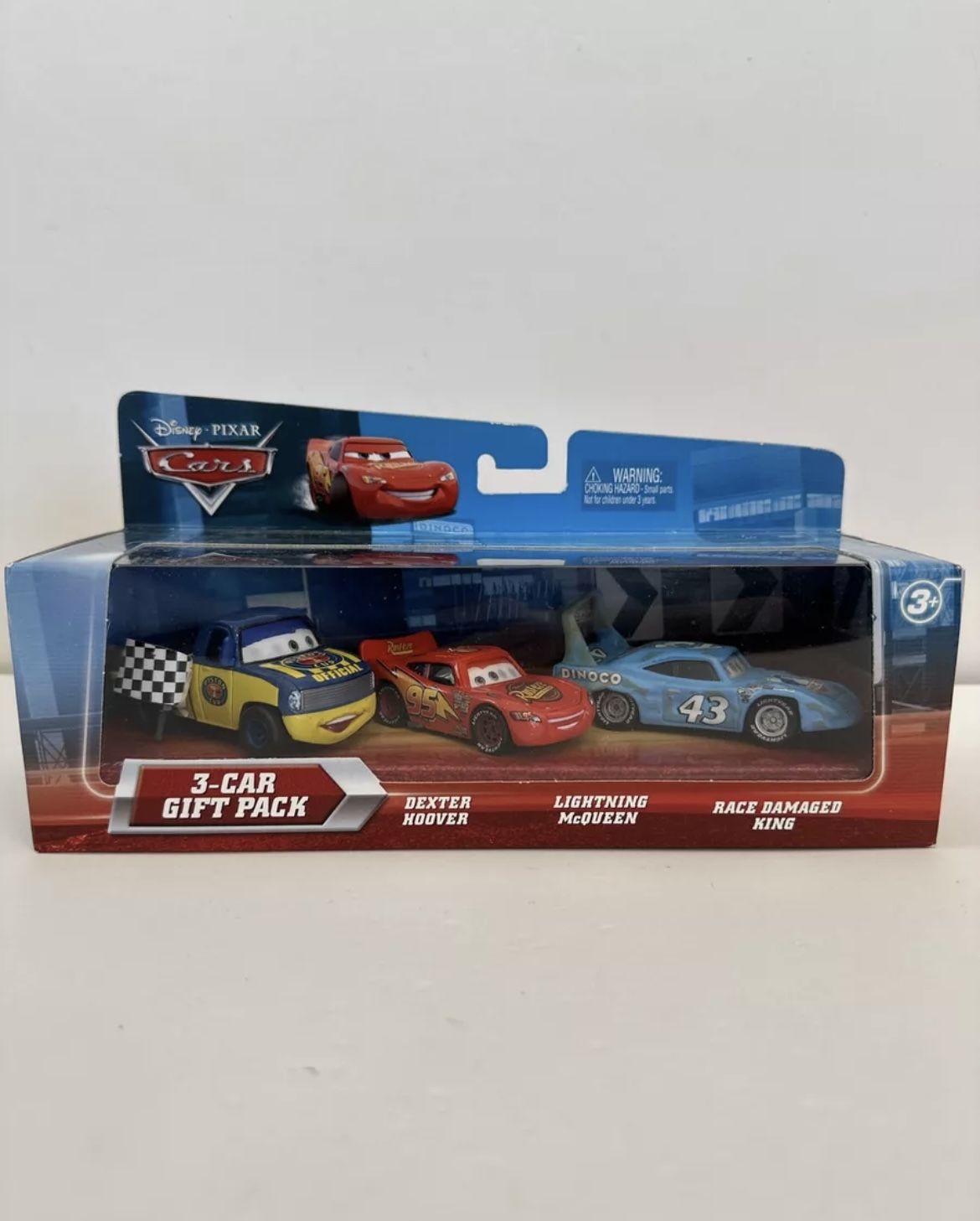Disney Cars 3 pack Dexter Hoover Lightning McQueen Damaged King LMEC