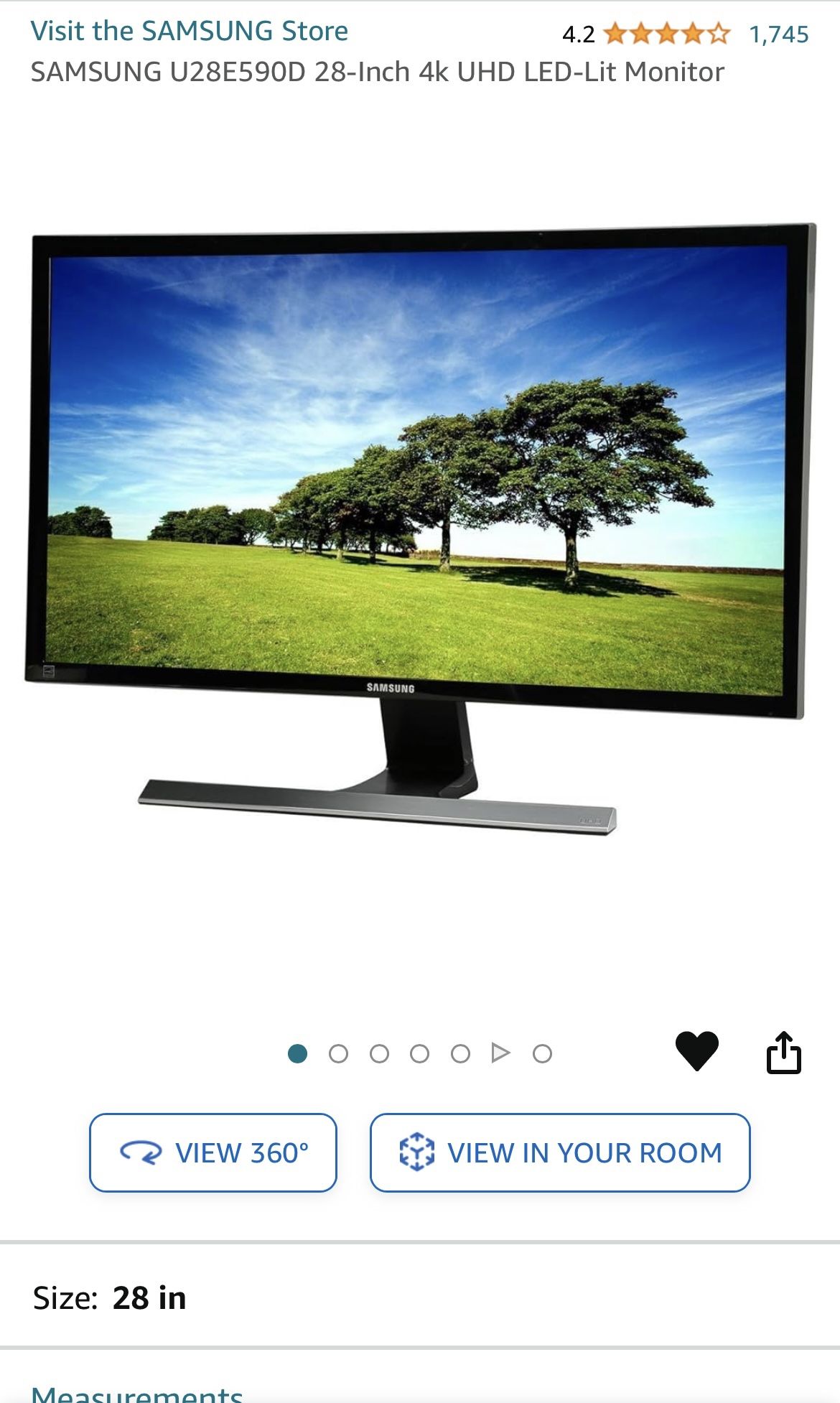 Samsung 28-Inch 4k Monitor