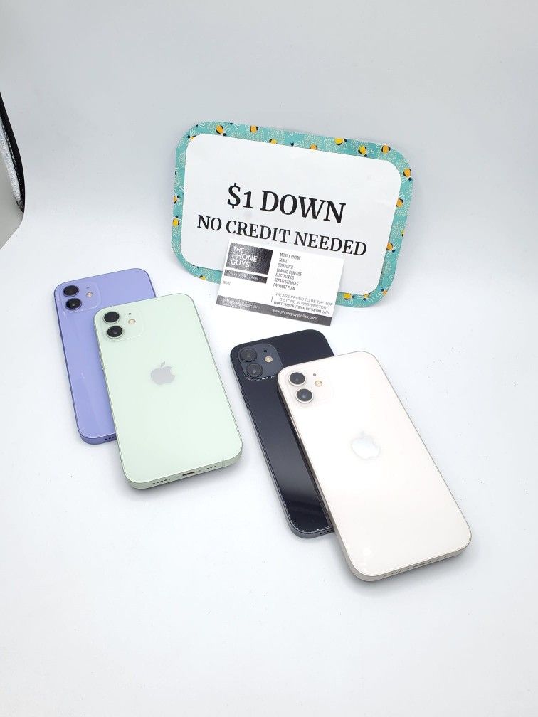 Apple IPhone 12 5G 90 DAY WARRANTY $1 DOWN NO CREDIT
