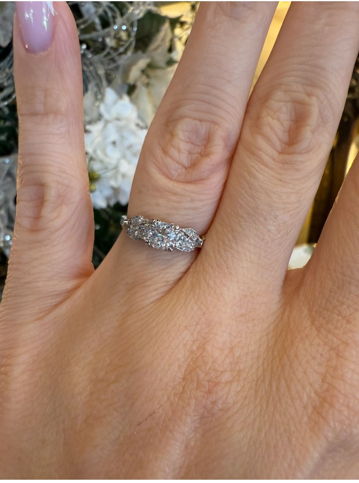 Platinum Ring With Natural Diamonds
