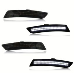 Smoked LED Side Marker Reflectors Kit for 2016-2023 Chevy Camaro - Dual-Row Bright White Front Rear Side Fender Marker (4pcs Kit) | Plug & Play Direct