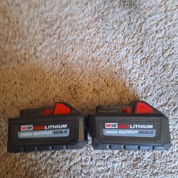 MILWAUKEE M18 BATTERYS  8.0 NEW 6.0 ALMOST NEW 