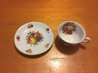 Fruit design Mitterteich Bavaria tea cup & saucer