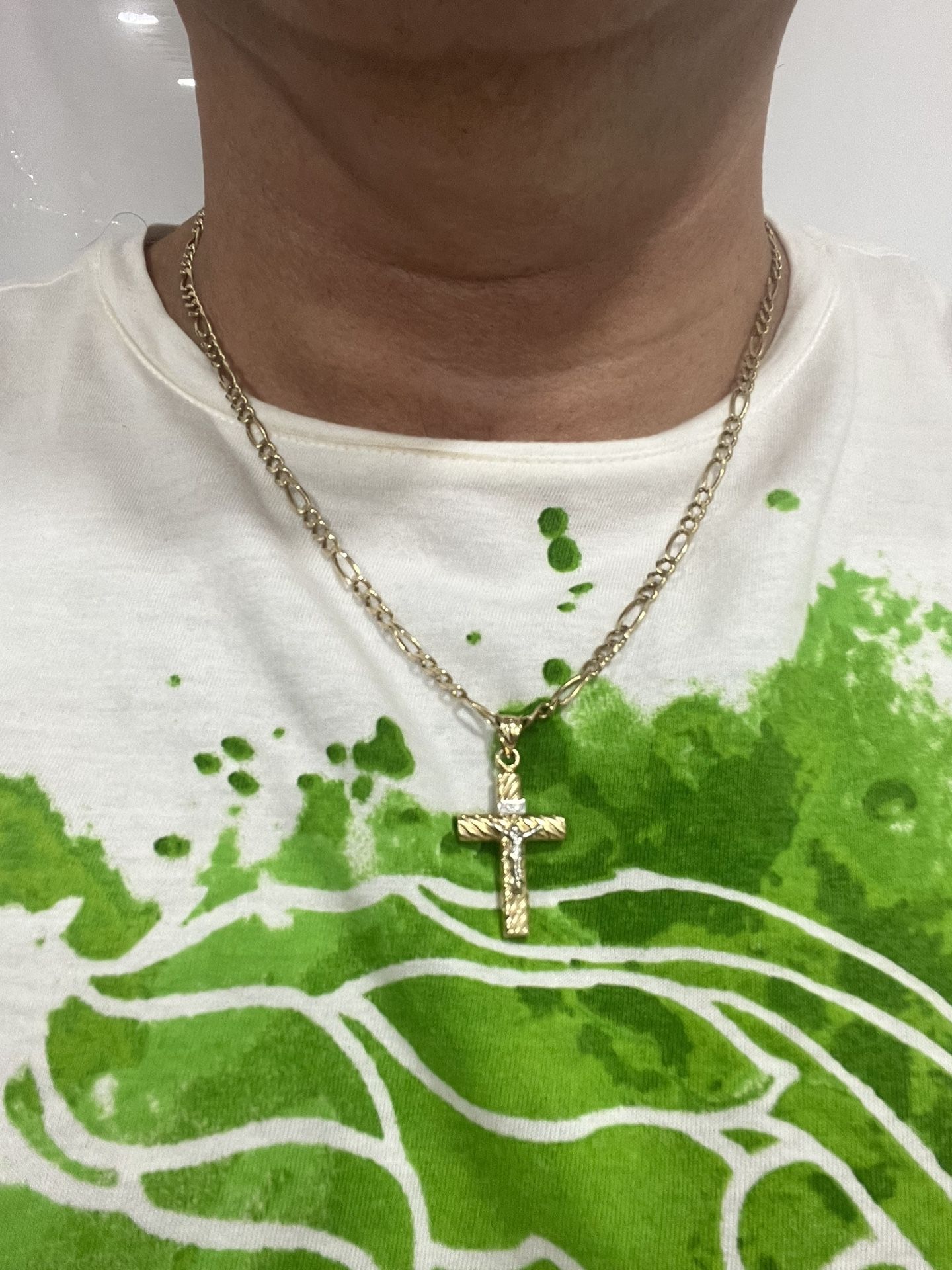 10K Solid Gold Chain and Pendant For Wedding 10.9Gr 20 Inches Long