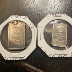 2 Small Silver Bars 15g 1/2 Oz