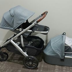 Uppababy V2 VISTA Stroller And Bassinet Blue
