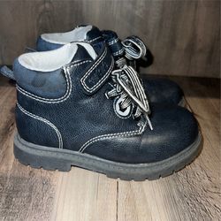 CARTER'S Toddler BOYs Navy Boots White Accent w Hook Loop Closure Size 9