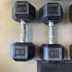 FS: Pair of 30's CAP Rubber Dumbbells Like New Workout