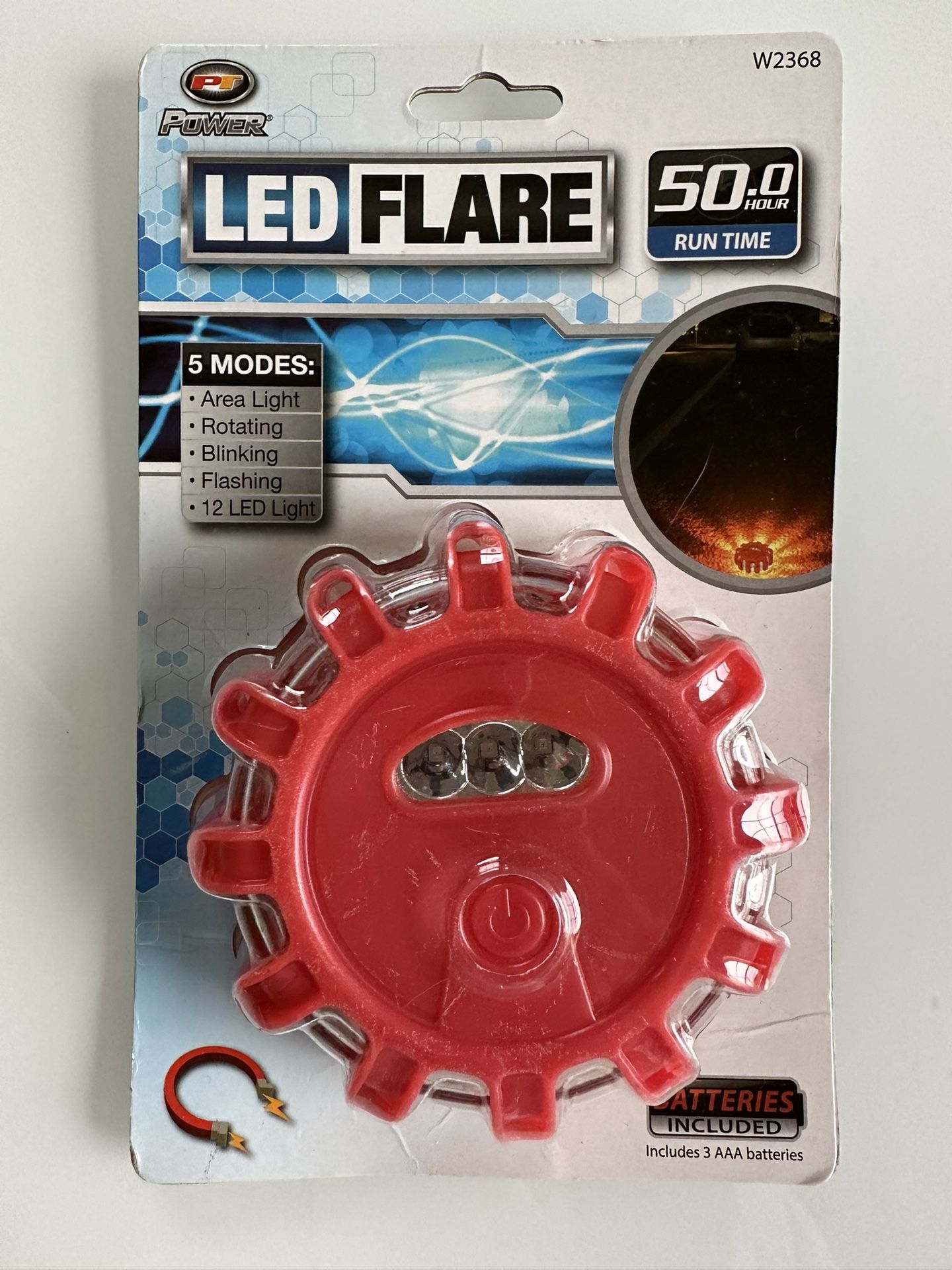 SEALED BRAND NEW Led Flare 50 Hour Run Time, 5 Modes, Batteries Included.