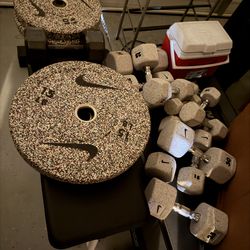 Nike strength weights , bench and curl set