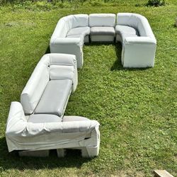 Marine Vinyl wrapped pontoon boat furniture for 24’ Boat
