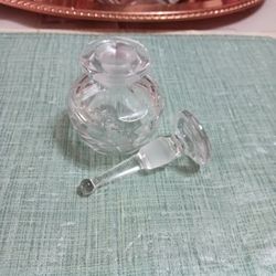 Vintage Etched Glass Perfume Bottle
