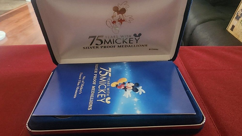 75 Years With  Mickey 1oz  Silver Proof Medallions
